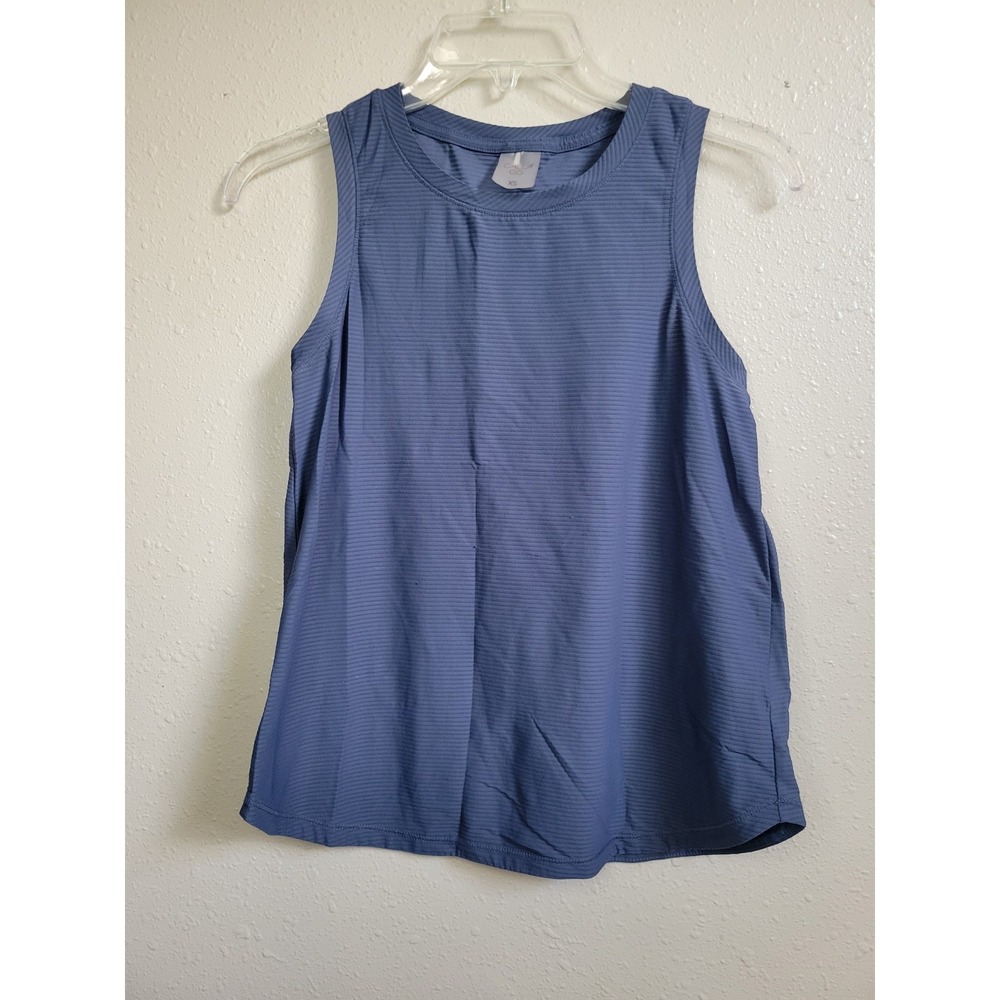 Calia Womens Tank Top Crew Neck Stretch Breathable Textured Gym Sz XS